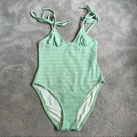 SOLID & STRIPED Green Space Dye Knit The Olympia One Piece Swimsuit EUC Size S - Picture 6 of 11